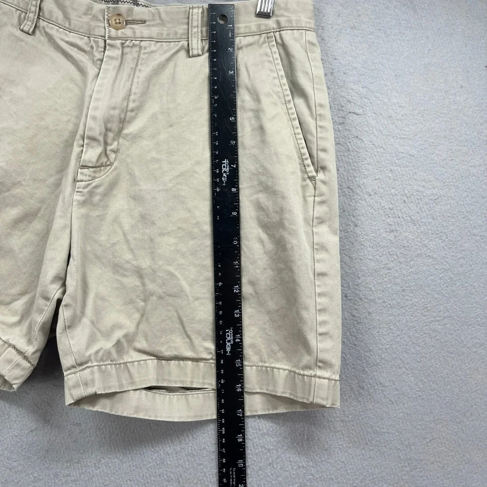 Nautica Chino Shorts Mens 32W Khaki Flat Front Cotton Casual Preppy Classic